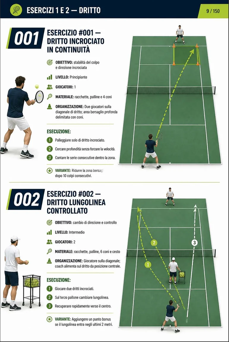 Pagina illustrata della guida di tennis 4